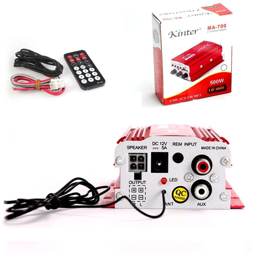 MA-700 мини аудио усилитель USB MP3 FM HiFi усилитель мощности с пультом дистанционного управления для домашнего автомобиля стерео усилитель - Цвет: red