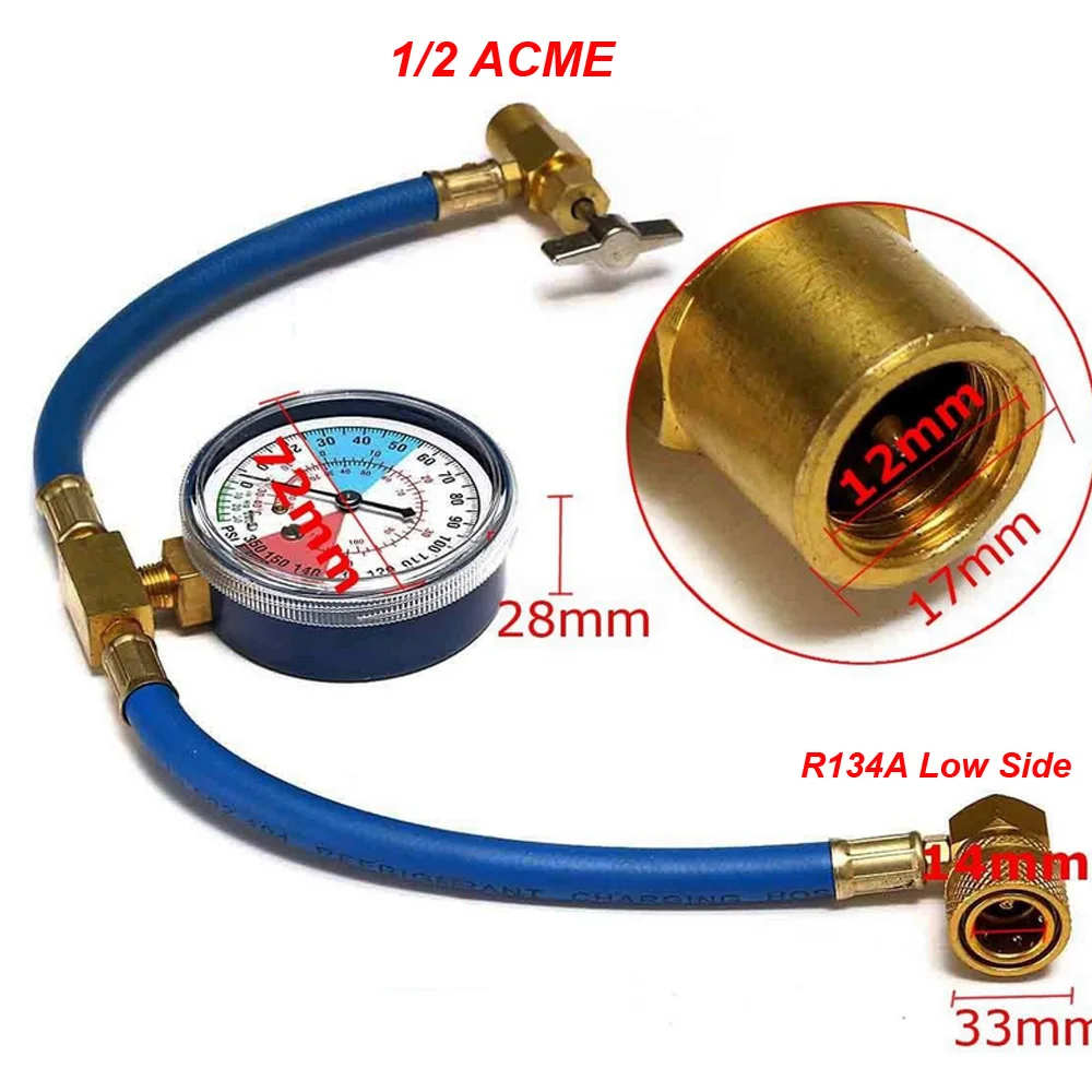 

Air Conditioning Refrigerant Fluorine Charging Pipe Tubes Hose R134A 1/2ACME
