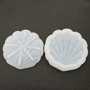 

3D Shell Shaped Silicone Resin Agate Mold Jewellery Beads Storage Box Making Mold Tray DIY Epoxy Resin Clay Handicraft Tools
