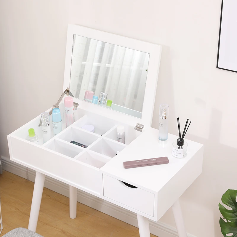 Modern Dressing Table With Stool White LED Mirror Home Bedroom Dressing