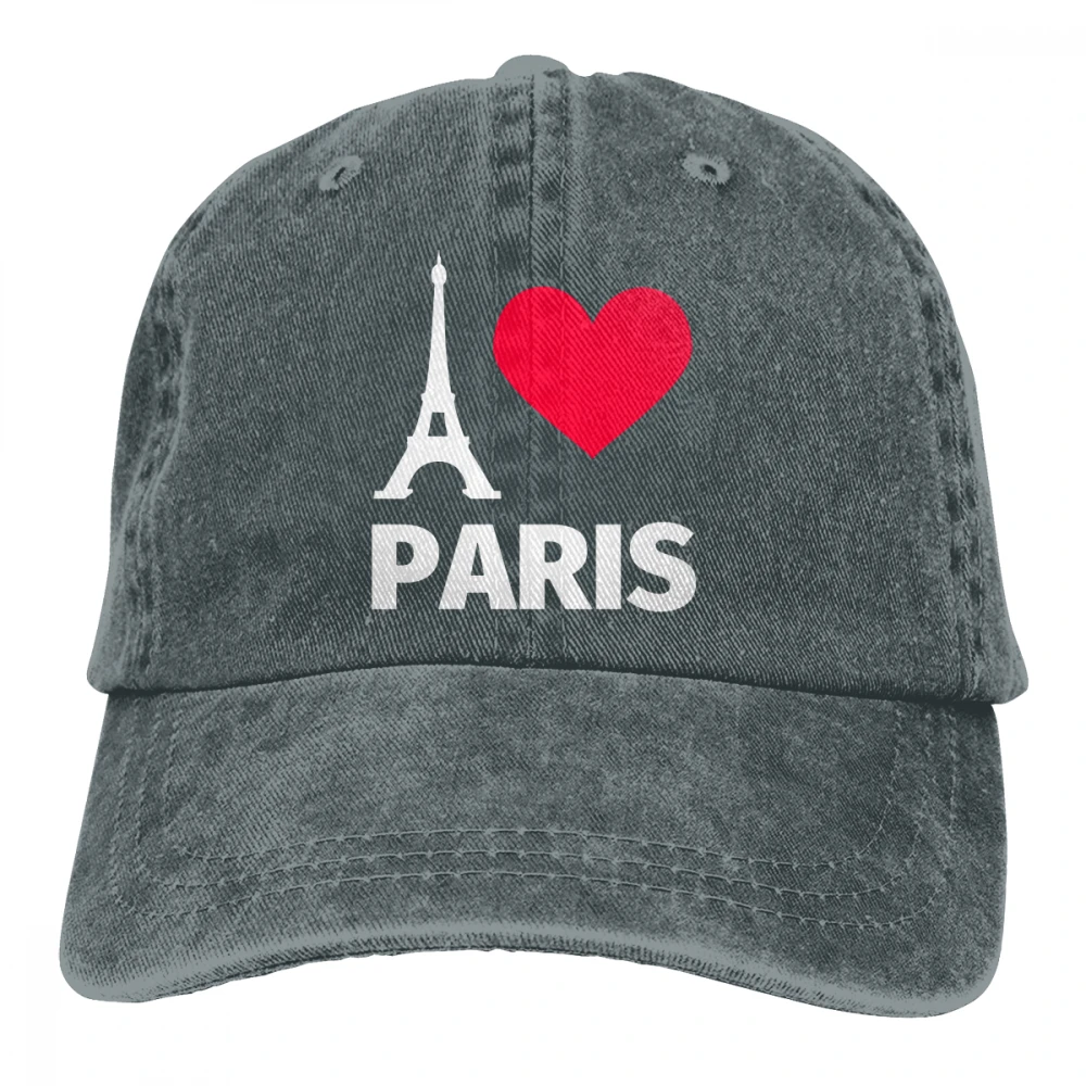 Я люблю Париж Эйфелева башня Casquette Deep Heather унисекс Мужские и женские деним Strapback бейсбольная кепка регулируемая Гольф папа шляпа