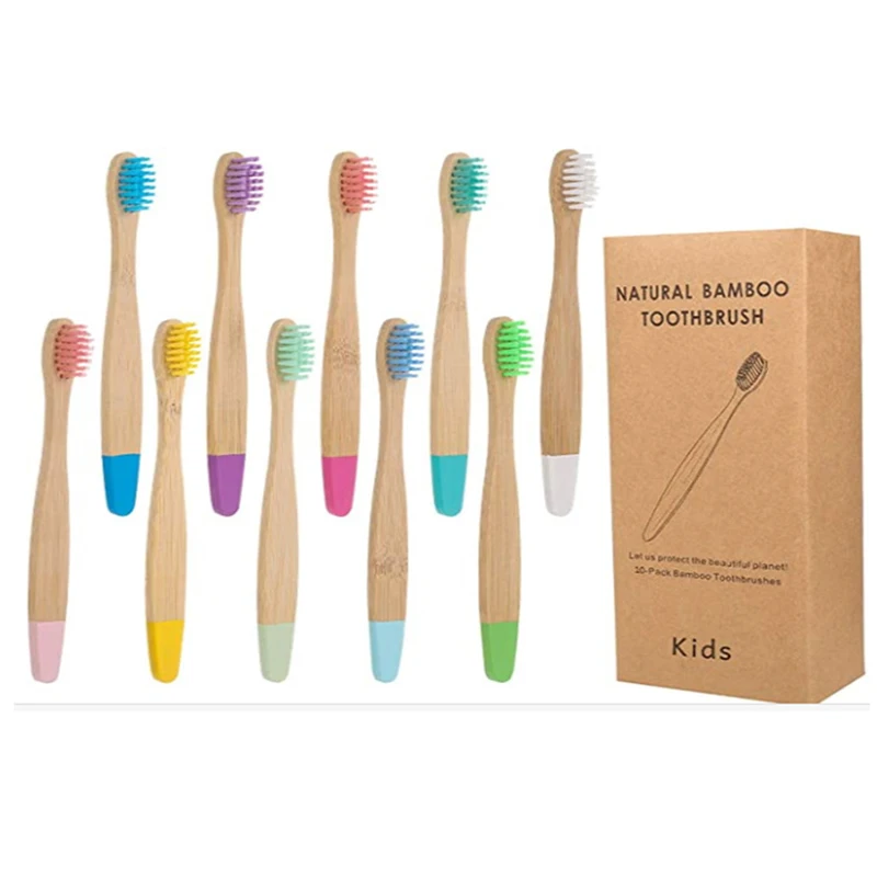 New  Organic Children's Bamboo Toothbrush ten Colors Soft Fibre Bristles Biodegradable Handle Eco Friendly Kids Toothbrushes