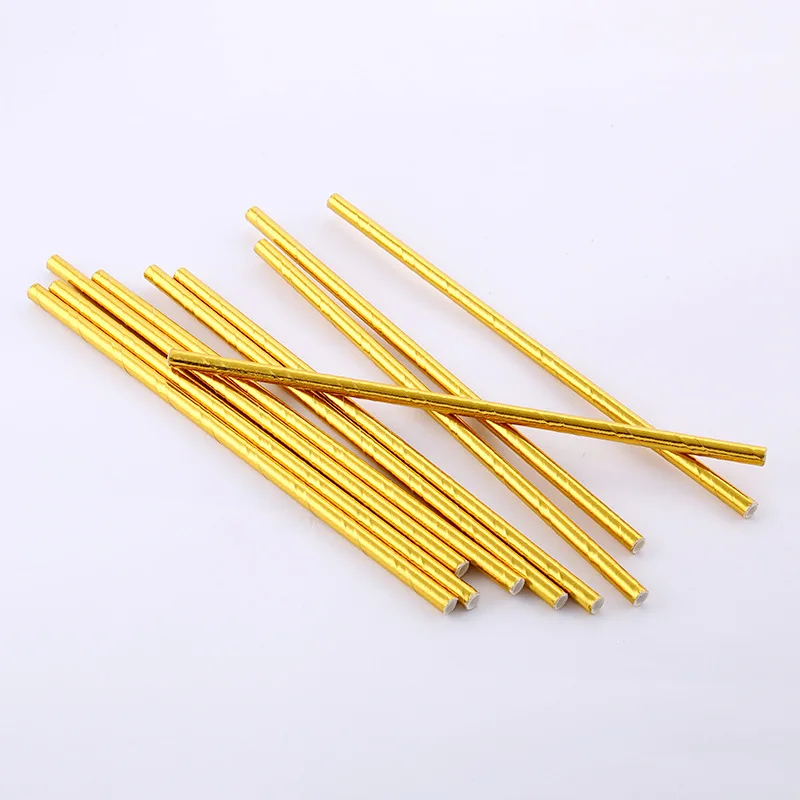 10支装全烫金纸吸管