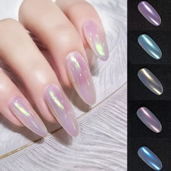 

New Transparent Aurora Nail Glitter Powder Mirror Shell Neon Flashing DIY Nail Decoration