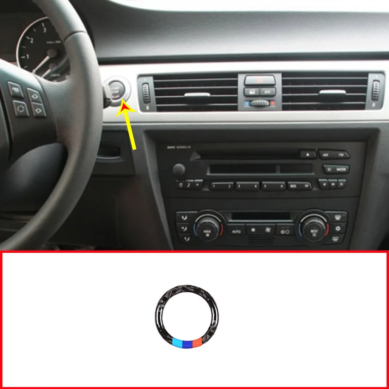 Для BMW E90 E92 3 серии 2005 2012 кнопки запуска и остановки двигателя из углеродного