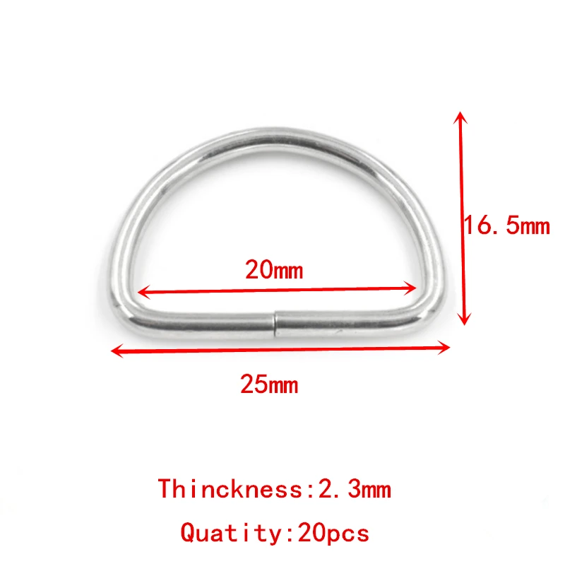 1, 10 штук в упаковке/13/16/20/25/33/38,5/53 мм полукруглый кольцо в виде буквы D брелок круглый брелок подходящая фурнитура, самодельный брелок Кольца Аксессуары - Цвет: 20mm X 20pcs