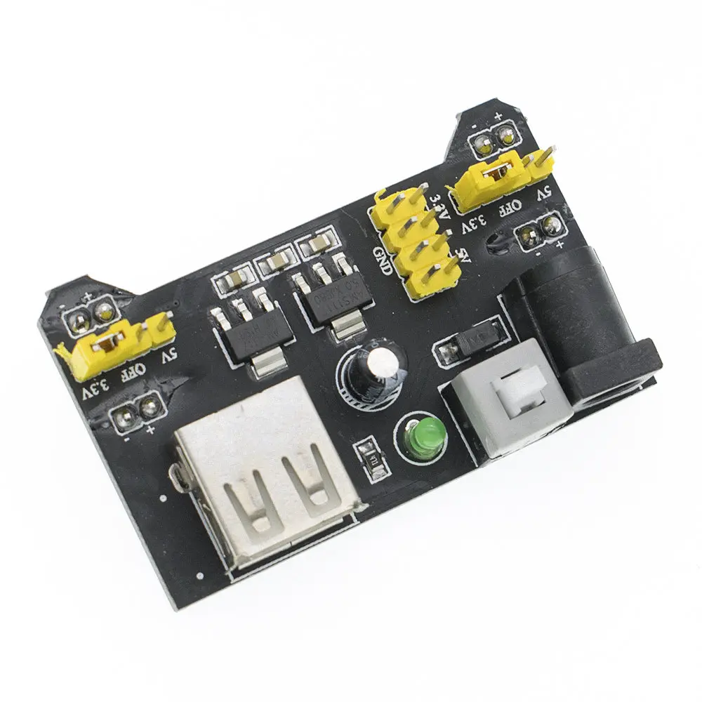 Power supply module MB-102 плата для хлеба, специальный модуль питания, совместимый с 5 В, 3,3 В макетная плата, модуль питания - Цвет: Power supply module