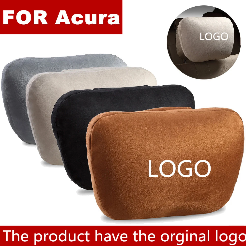 

Super Soft Suede Cover Car Headrest Neck Support Pillow Seat Cushion For ACURA logo RLX RDX MDX ILX TLX 2016