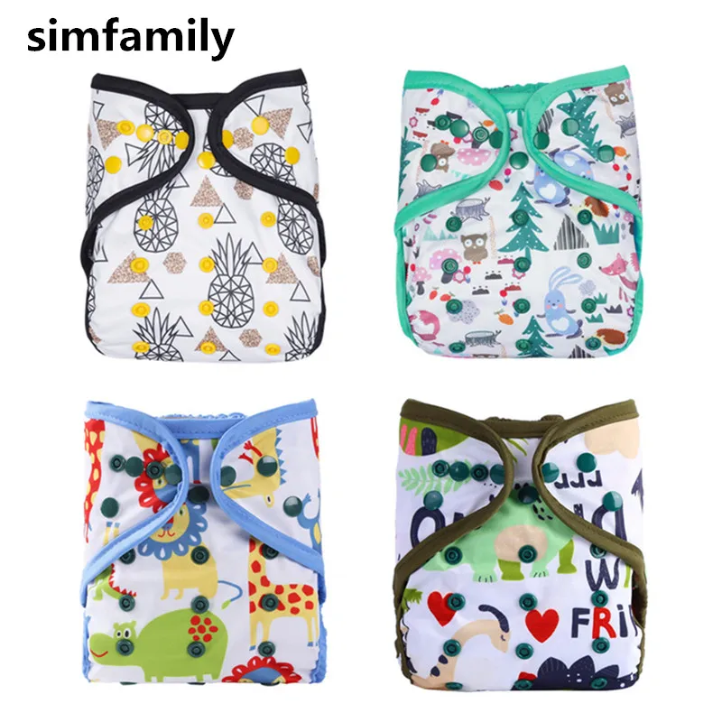 [Simfamily] 1 шт. многоразовые подгузники simfamily, двойные вставки, цветные двухрядные, для детей 3-15 кг, 3-36 месяцев