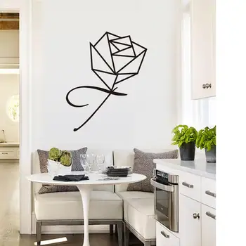 

Geometric Rose-flowers Wall Sticker Home Decor Roses Flowering Art Wall Decals Art Murals Room Decoration