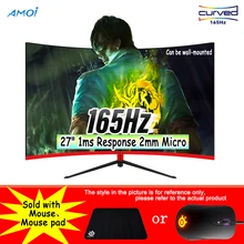 Amoi 27 inç LED oyun 165HZ PC 1MS Respons 1080P monitör oyun bilgisayar ekran kavisli ekran mouse pad, fare