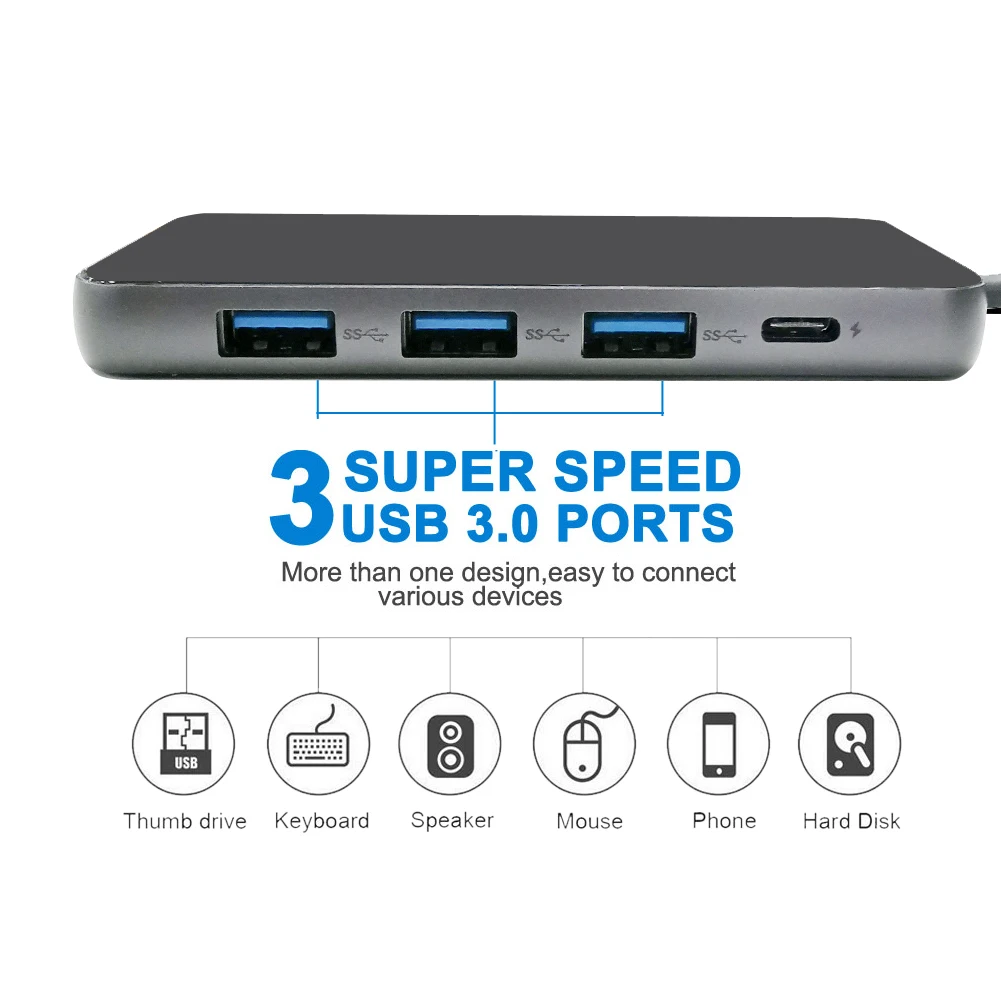 5/6/8/10 Порты мульти Тип C док-станция USB C концентратор USB C до USB 3,0 HDMI адаптер RJ45 VGA 3,5 аудио SD карты памяти для MacBook Pro/Air