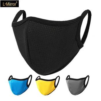 

L.Mirror Mouth Mask Ice Silk Quick Dry Double Layer Dustproof Anti-Fog Washable Reusable Ear-Mounted Mouth Cover New