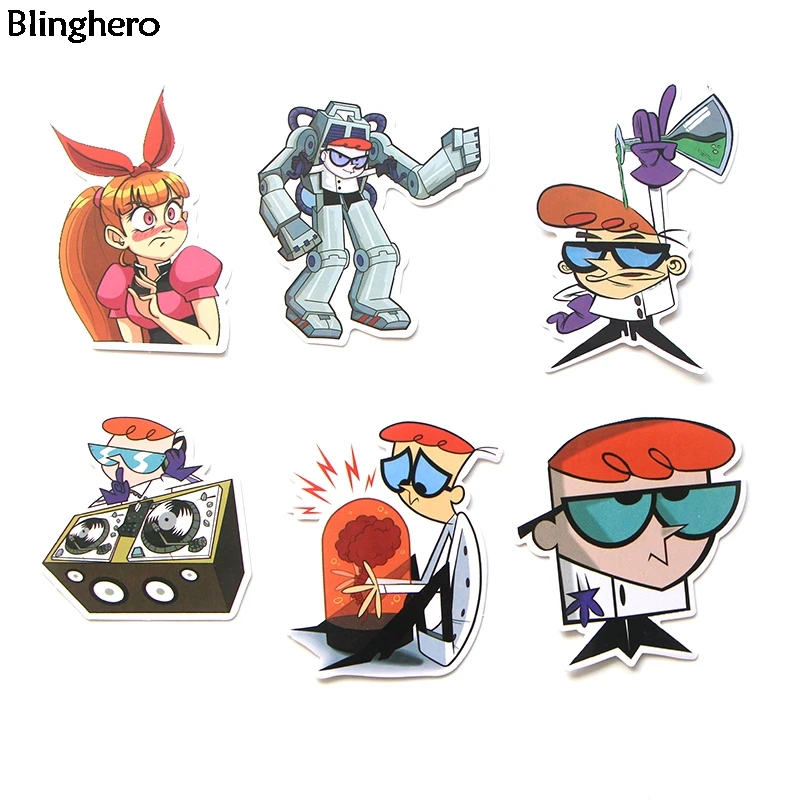 10 компл./лот Blinghero Декстера лаборатории 38 шт./компл. мультфильм Скрапбукинг Стикеры телефон Стикеры s Переводные картинки Стикеры для альбомов коллекция BH0100