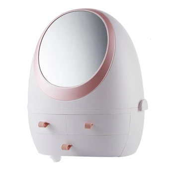 

Cosmetic Receiving Box With Mirror Dust-proof Household Desktop, Lipstick Skin Care Placement, Net Red Dressing Table Finishing