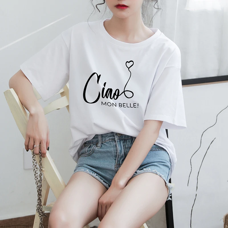 

Short Sleeve T-shirt Women Spring Summer 2020 New Letter Print Tees Shirt Ladies Casual Tops Fashion Chic Style Women Clothes