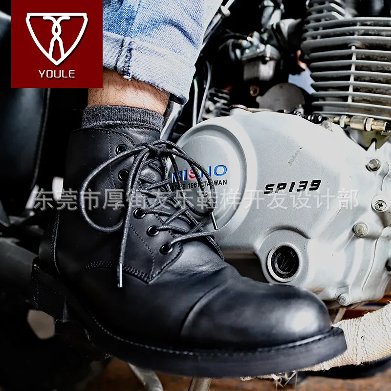 

2019 Autumn And Winter Genuine Leather Martin Boots Hight-top Men Retro Leather Boot England good year Men's Boot