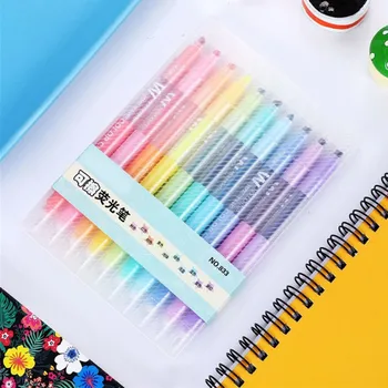 

10pcs/set Double-end Liquid Chalk Marker Highlighter Pen Markers Pastel Fluorescent Highlighters Color JHP-Best