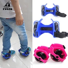 FDBRO Мигающий Ролик Вихрь шкив колеса пятки роликовые регулируемые просто роликовые коньки обувь для детей взрослых скейтборд