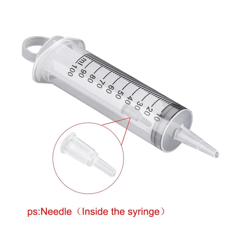 100ML Large Plastic Hydroponics Nutrient Sterile Disposable Measuring Syring Body Fat Monitors Plastic Clear Injector