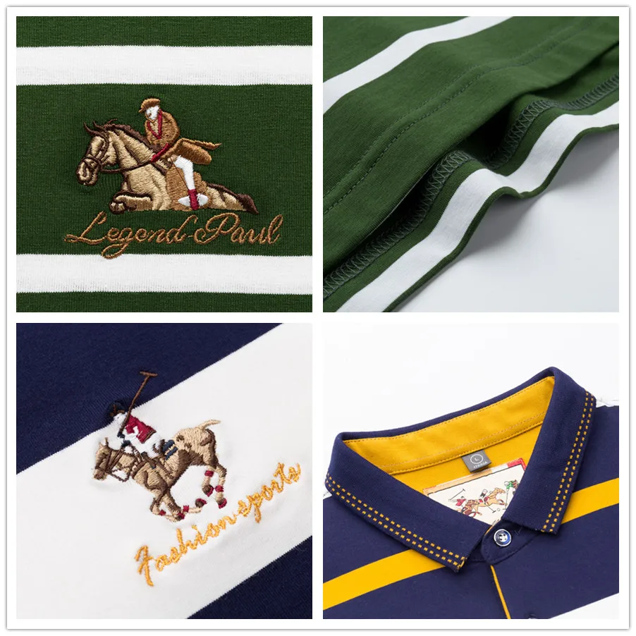 Hollirtiger 3 шт. розничная polo homme de marque модная одежда по индивидуальному заказу, шаровары удобные стрейч Для мужчин рубашка поло HOMBRE в полоску модные футболки-поло Для мужчин