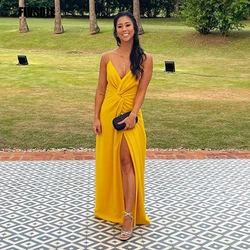 Fivsole V-neck Orange Spaghetti Straps Evening Dresses 2022 Sexy Side Split Pleat Prom Gowns Long Abendkleider Robes De Soirée