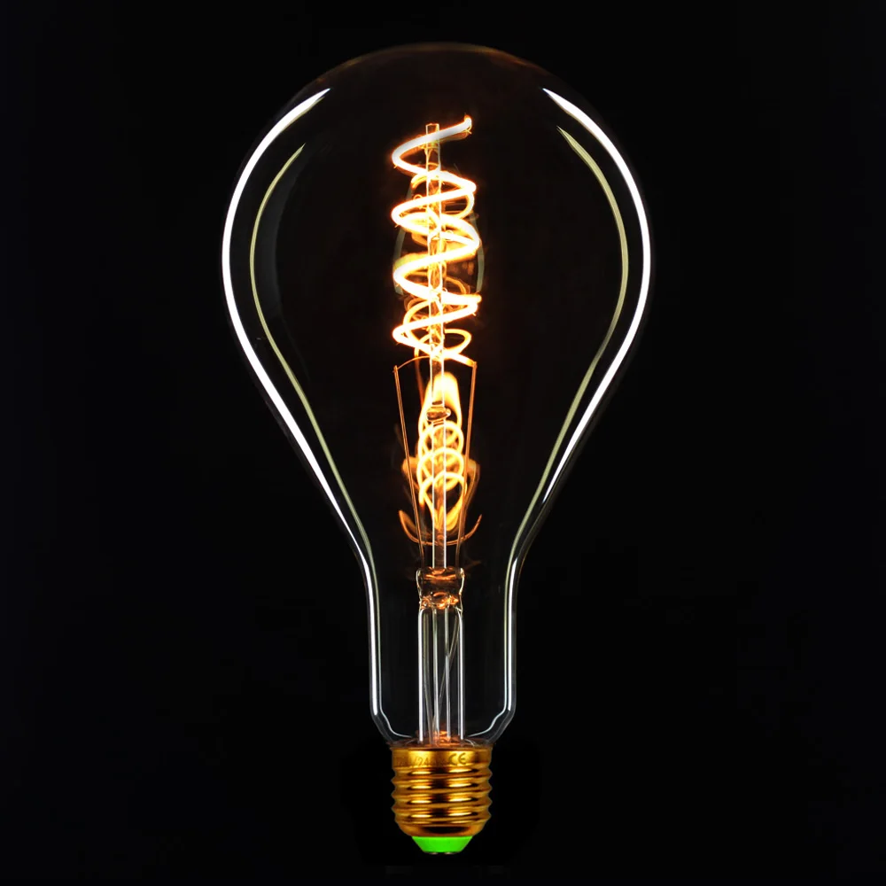 

TIANFAN Edison Bulbs A130/PS42 Led Bulb Vintage Spiral Filament 4W Dimmable Decorative Light Bulb
