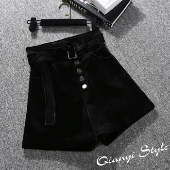

Shorts Women's Autumn and Winter 2020 New Korean Style High Waisted Fashion Golden Velvet Boot Short Feminino Panties