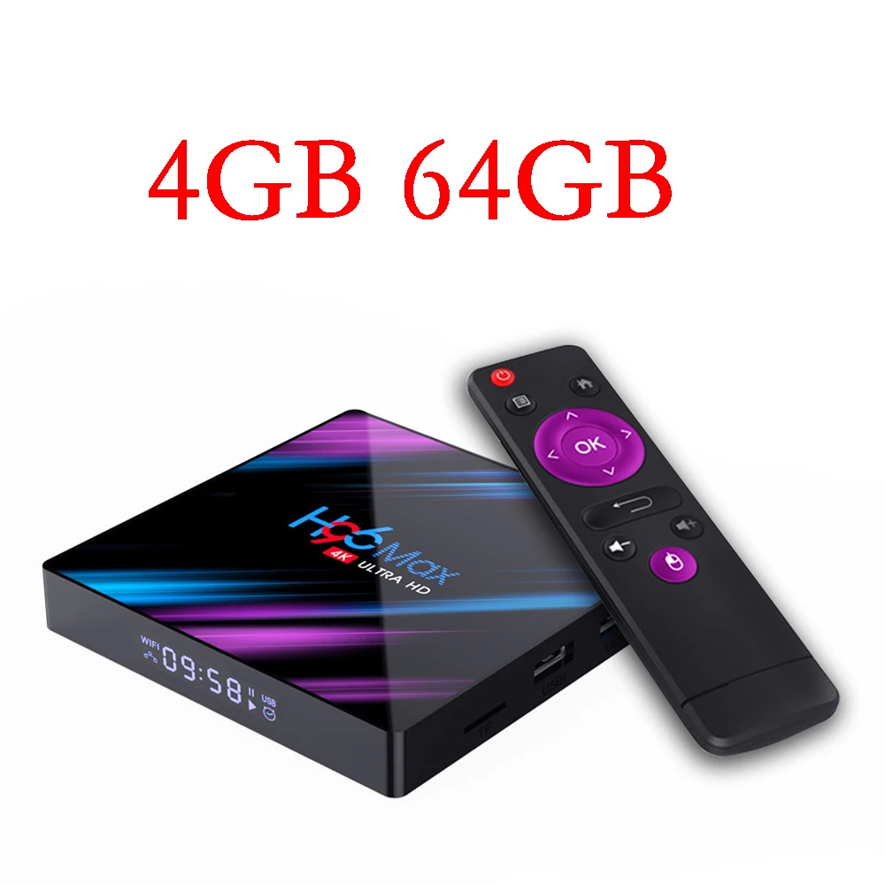 ТВ-приставка android 9,0 H96 MAX RK3318 4G 16GB 32GB 64GB Android tv box 2,4/5,0G WiFi Bluetooth 4,0 4K 3D Android box - Цвет: Красный