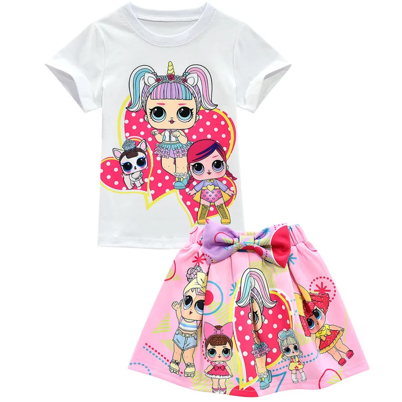

Kids Dress Girl Summer Short Sleeve LoI Dress Toddler Birthday Party Cartoon Princess Dress Baby Girls LoI Doll Clothes for Kids