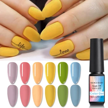 

NICOLE DIARY Soak Off UV Gel Polish Yellow Green Gel Polish Semi Permanent Vernis Top Coat UV LED Gel Varnish Soak Off Nail Art