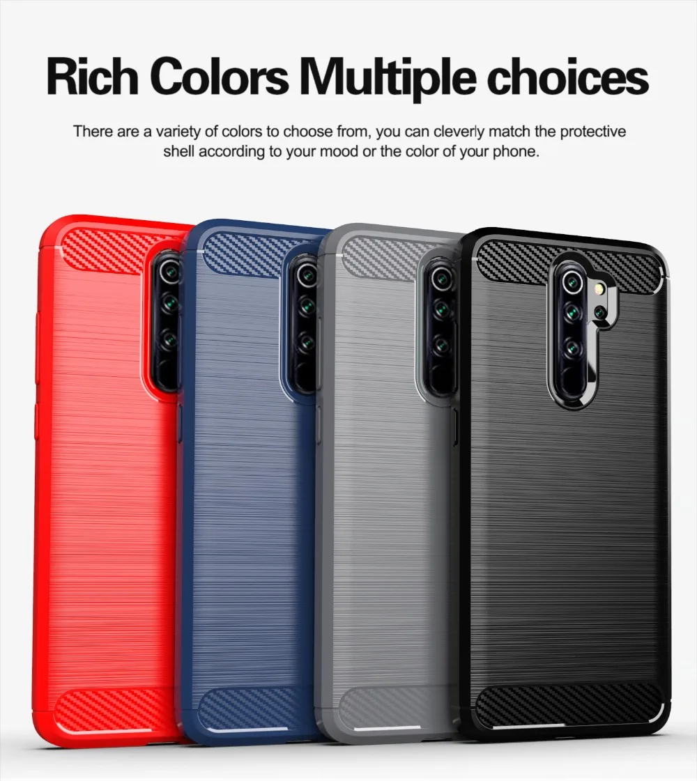 ТПУ чехол для Redmi Note 8 Pro чехол противоударный бампер из углеродного волокна Мягкий чехол для Xiaomi Redmi Note 8 Pro Global Чехол Броня