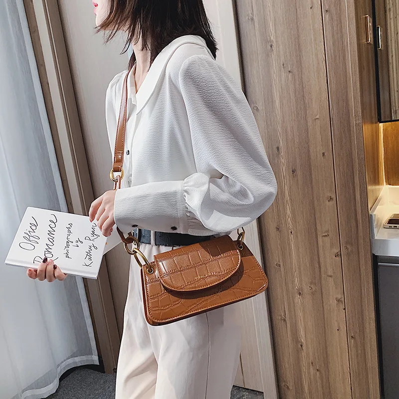 

2019 Crocodile Pattern (Large Small) Versitile Fashion INS Shoulder Bag France Non-mainstream Bag Summer Shoulder Bag