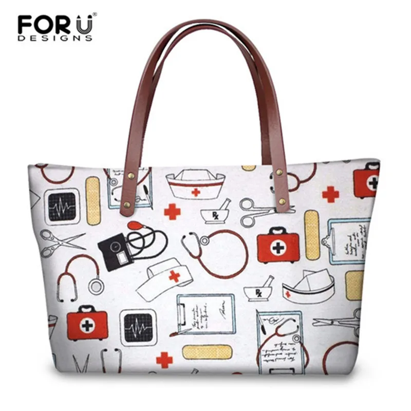 FORUDESIGNS/Для женщин Сумки Дизайнерская обувь для медсестры с узором медведя, женская сумка-тоут Повседневное с лямкой через плечо сумки для девочек Bolsa Feminina - Цвет: H5804AL