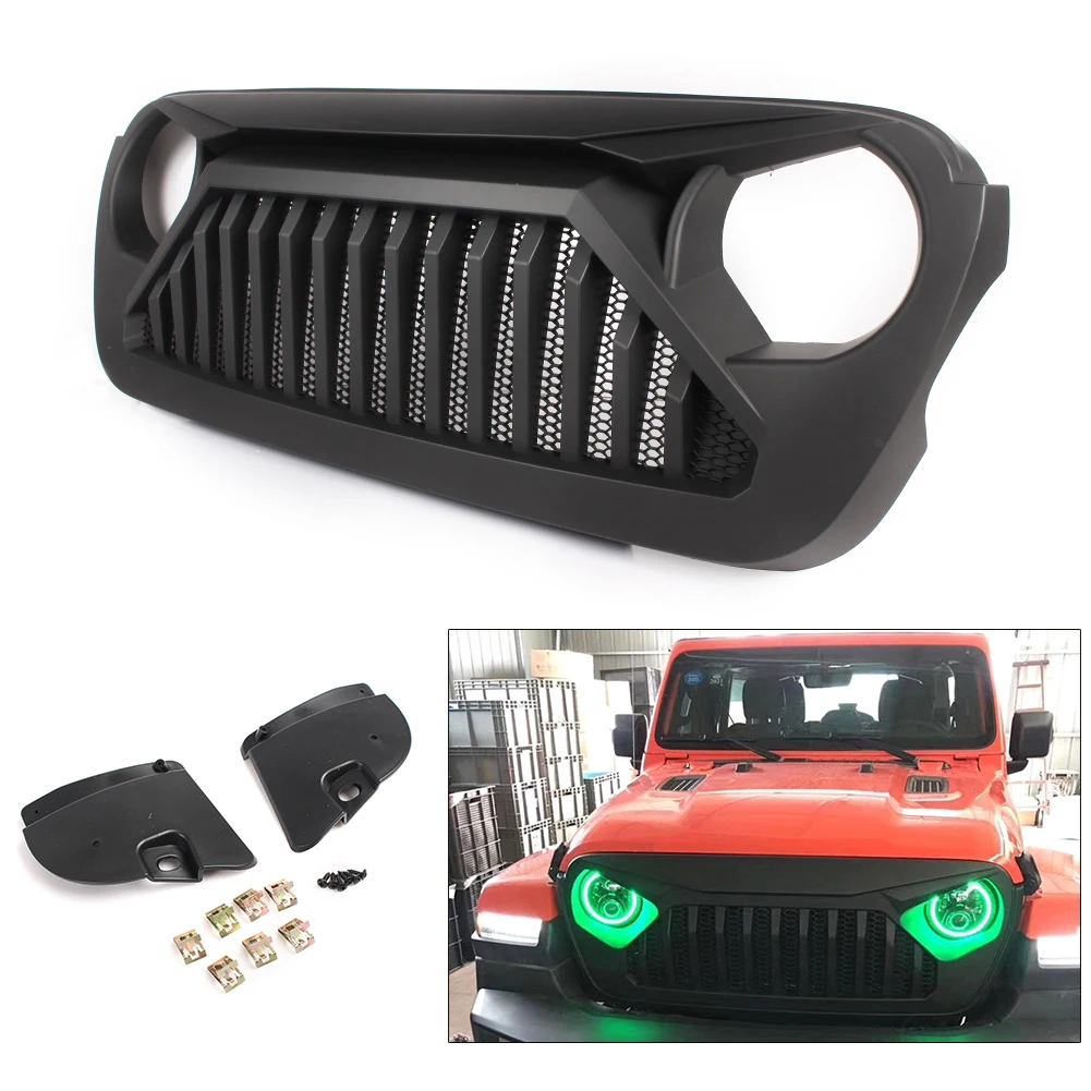 Авто Передняя решетка верхний бампер сетка гриль для Jeep Wrangler JL ABS пластик черный