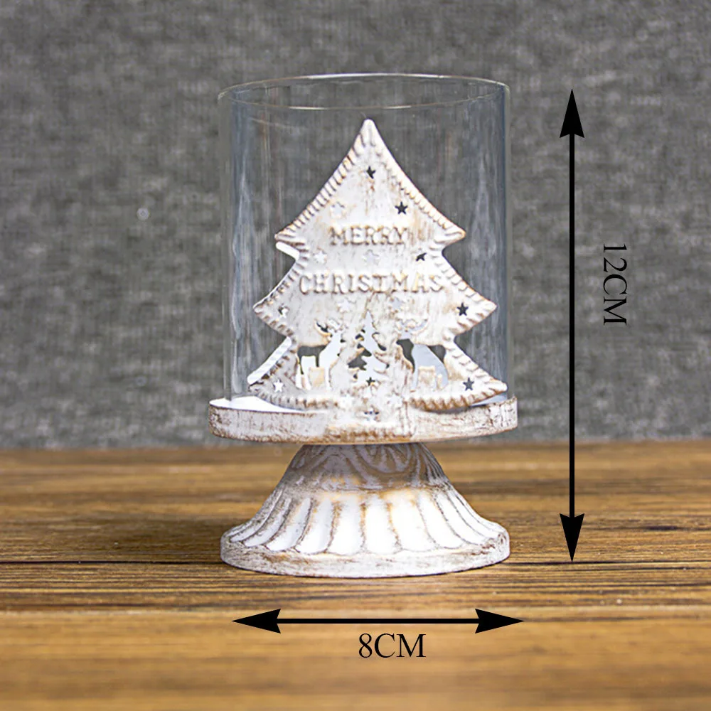 Веселый Рождественский Подсвечник Подсвечники Tealight Рождественская свеча подставка рождественские украшения для дома год navidad