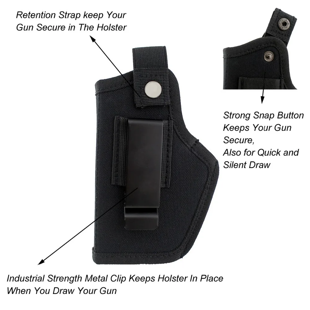 Universal Tactical Gun Holster Concealed Carry Holsters Belt Metal Clip IWB OWB Holster Airsoft Pistol Gun Bag for Handguns for Pistol Holster Gun Bag Gun Holster Gun Accessories