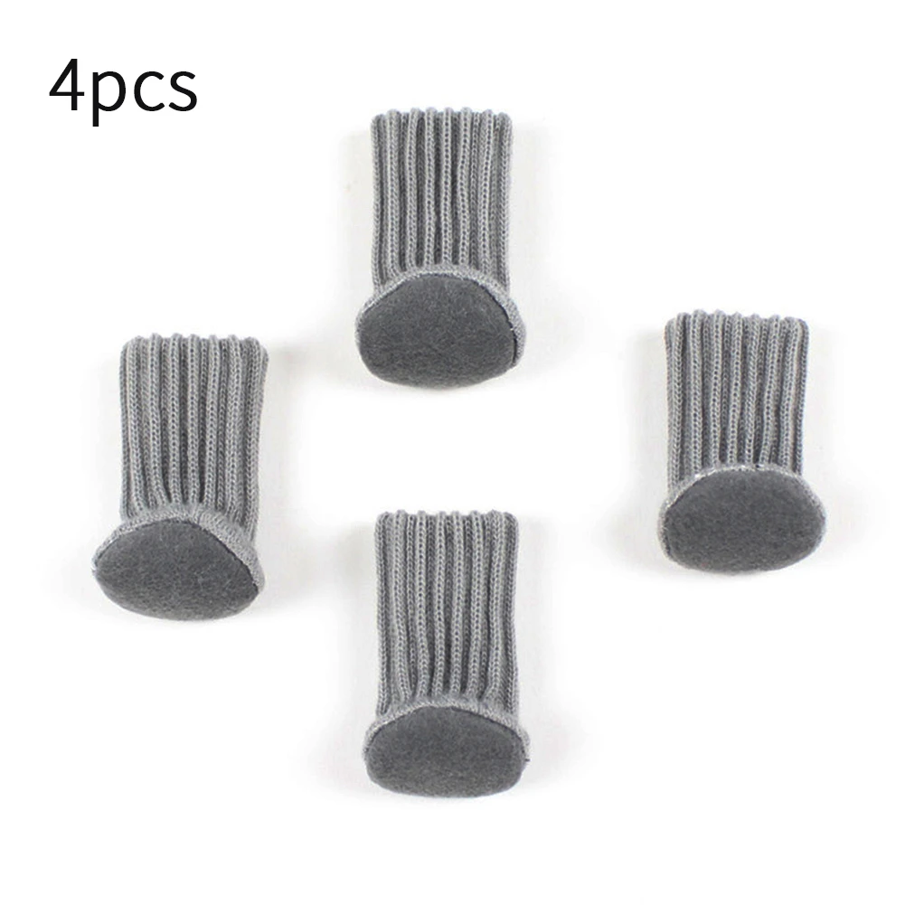 4Pcs Прочный вязаный стол чехол для ножки стула 4 шт стул стол ножной носок защита пола Нескользящие ножки стола мебель для дома протектор - Цвет: 4Pcs