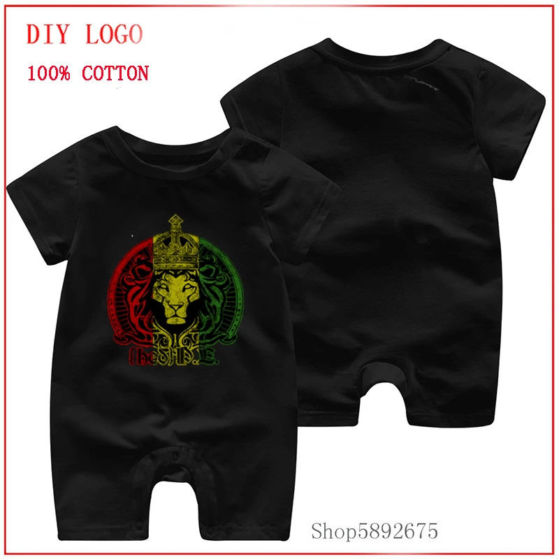 新生児用コットンジャンプスーツ Judah Rasta King Raggae Lions 半袖 薄い夏服 男の子と女の子のための衣装 Rompers Aliexpress