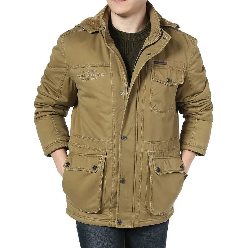 Parka Coat Men Cotton Cashmere Plus Size 7XL 8XL For Winter