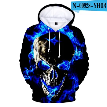 

Novelty Skull 3D Hoodies in Men/Women long sleeve autumn warm Sweatshirts Full Fire And Skull Personality Skeleton cool Hoodies
