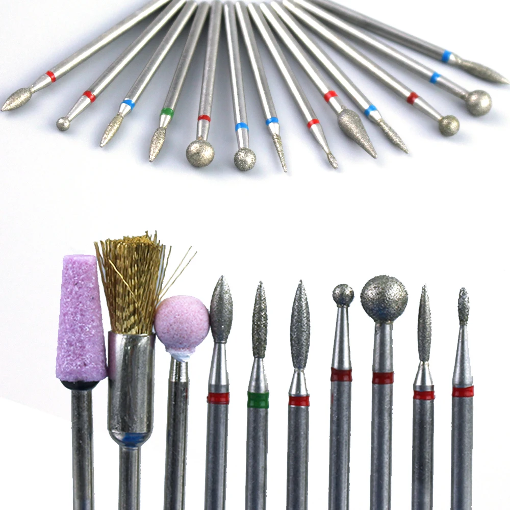 Diamond Nail Drill Bit Milling Cutter Manicure Burr Cuticle Clean Electric Cutter Rotary Drill Bits Accessories Nail Files