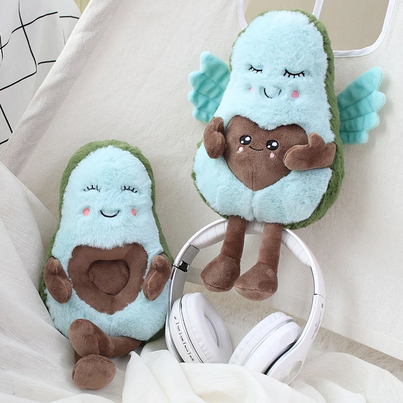 2020 New Creative Hot Valentine's Day Gifts Cute Confession Angel Wings Concave Heart Shaped Avocado Doll Plush Toy For Children | Игрушки