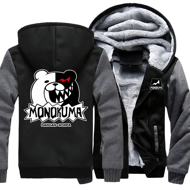 Уличная худи в стиле пэчворк японского аниме ganganronpa monokuma Для мужчин с капюшоном Slim Fit Повседневное Толстовка Для мужчин s толстовки с капюшоном и свитшоты свяжитесь с нами