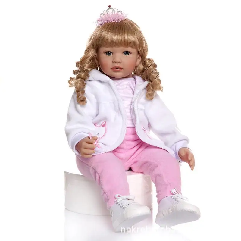 

NPK Model Long Hair Cute GIRL'S New Style Reborn Toddler Retro Hair Style