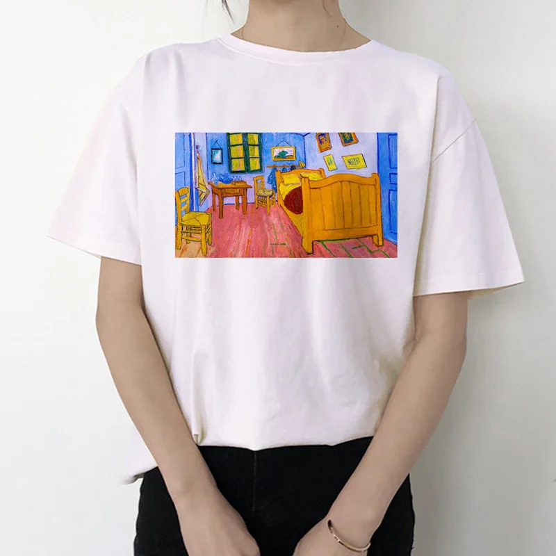 van gogh women t shirt new fashion art print tshirt Meme female clothes aesthetic t-shirt funny Tumblr Grunge grunge top tee