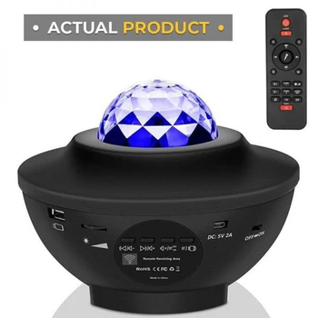

LED Star Projectors Night Light Galaxy Starry Night Lamp Ocean Wave Projector With Music Bluetooth Speaker Voice Remote Control