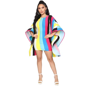 

Zoctuo Women Fashion Printed Sexy 3/4 Sleeve O neck Dress Ladies irregular Evening Party Mini Dress Middle waist 2019 Summer