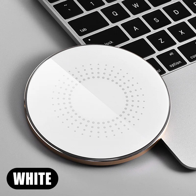 Metal Wireless Charge Pad for iPhone Xs MAX X 8 15W Wireless Fast Charging for Samsung Note 10 Huawei Mate 20 Pro Charger Device - Цвет: White