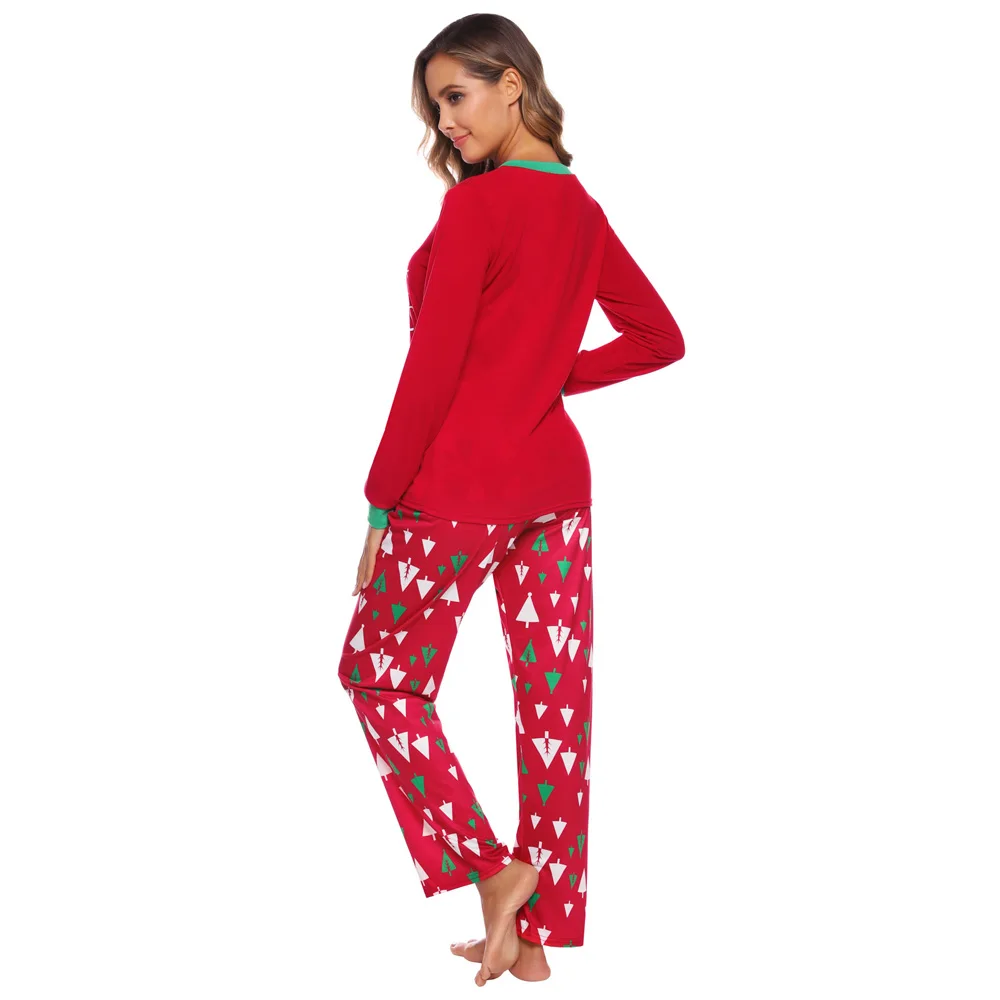Zexxy, рождественские пижамы, снежинка, олененок, узор, Рождественский комплект из 2 предметов, Женский Топ с длинным рукавом и вырезом лодочкой+ длинные штаны, Новогодняя Пижама, пижамы